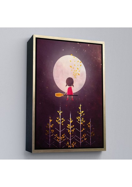 Kahverengi Çerçeveli Küçük Bir Gece Gezgini Tablosu fiyatları