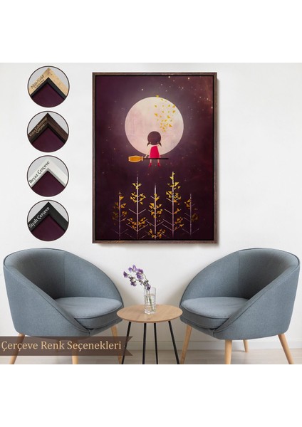 Kahverengi Çerçeveli Küçük Bir Gece Gezgini Tablosu