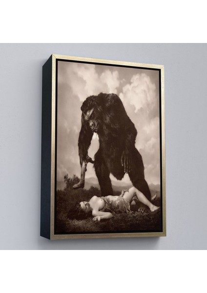 Siyah Çerçeveli William Mortensen Lamour 1934, Amerikan Grotesk Tuval Kanvas Tablo fırsatları