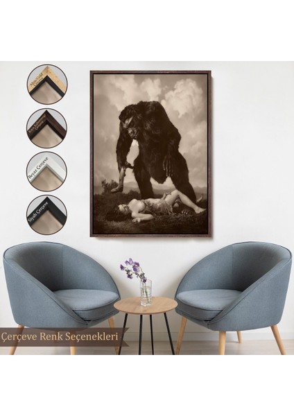 Siyah Çerçeveli William Mortensen Lamour 1934, Amerikan Grotesk Tuval Kanvas Tablo