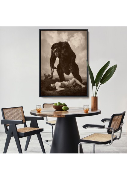 Siyah Çerçeveli William Mortensen Lamour 1934, Amerikan Grotesk Tuval Kanvas Tablo