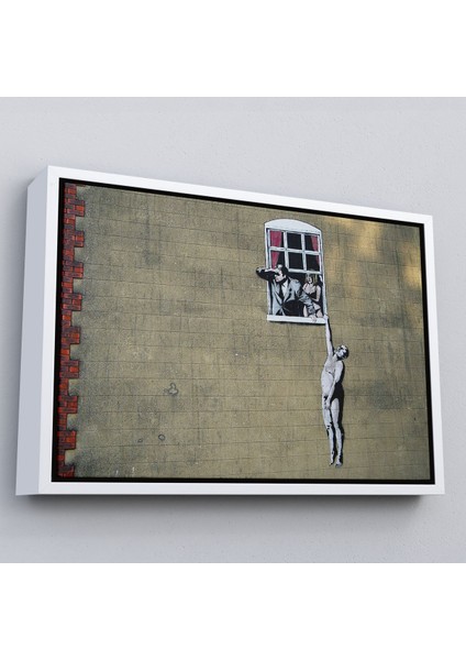 Siyah Çerçeveli Banksy, Kocası Tarafından Basılan Kadın Kanvas Tablo fiyatları