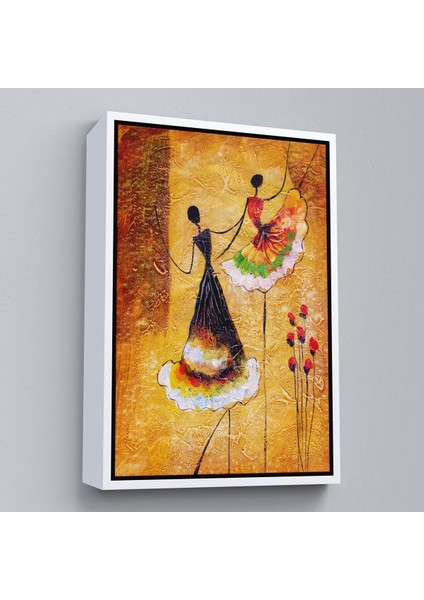 Beyaz Çerçeveli Dans Eden Kadınlar Tablosu