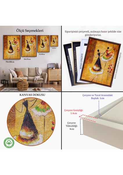 Beyaz Çerçeveli Dans Eden Kadınlar Tablosu indirimleri