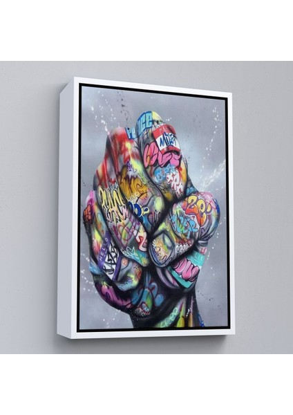 Altın Çerçeveli Punch Banksy Kanvas Tablo modelleri