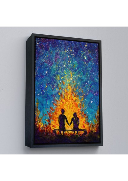 Beyaz Çerçeveli Nevruz Ateşini Izleyen Aşıklar Tablosu fırsatları