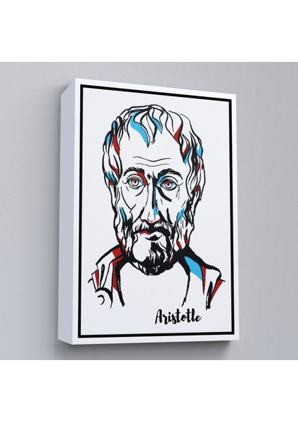 Beyaz Çerçeveli Aristoteles Dekoratif Kanvas Tablo