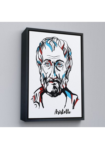 Beyaz Çerçeveli Aristoteles Dekoratif Kanvas Tablo fırsatları