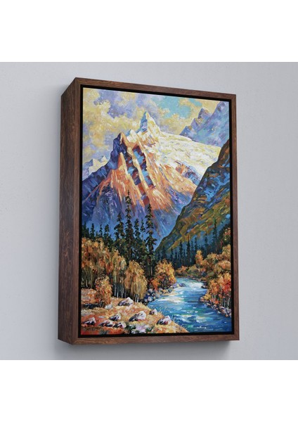 Siyah Çerçeveli Soçhi Nehri Rusya Yağlıboya Görünüm Dekoratif Kanvas Duvar Tablosu modelleri