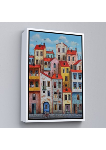 Altın Çerçeveli Eski Gürcistan Tiflis Şehir Manzara Tablosu modelleri