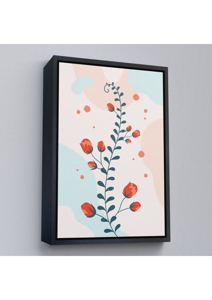 Siyah Çerçeveli Renkli Çiçek Tablosu