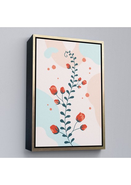 Siyah Çerçeveli Renkli Çiçek Tablosu fırsatları