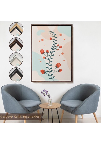 Siyah Çerçeveli Renkli Çiçek Tablosu