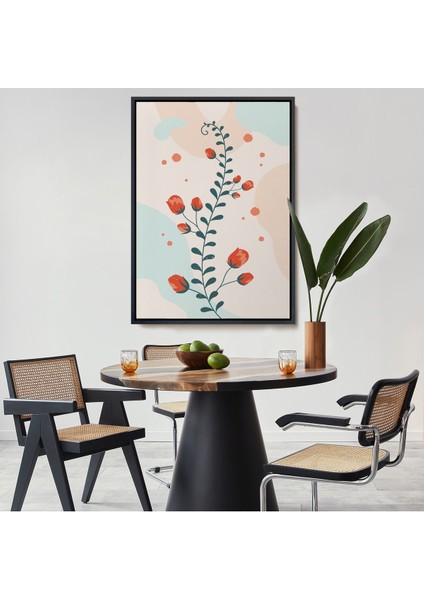 Siyah Çerçeveli Renkli Çiçek Tablosu