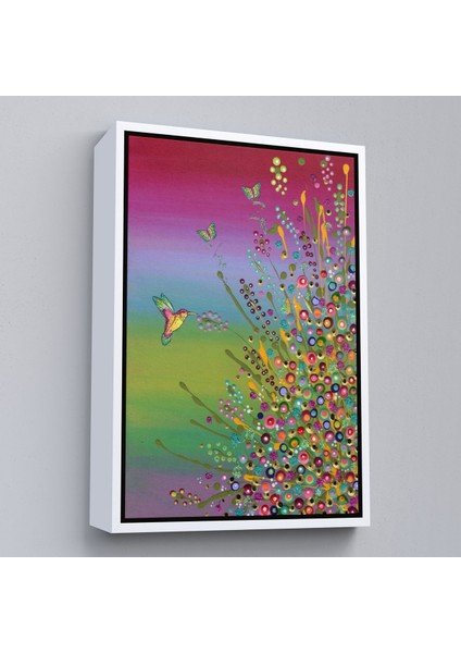 Beyaz Çerçeveli Gizli Bahçe Dekoatif Duvar Tablosu