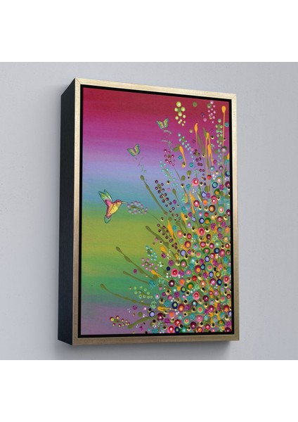 Beyaz Çerçeveli Gizli Bahçe Dekoatif Duvar Tablosu modelleri