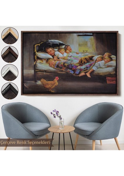 Altın Çerçeveli Modern Soyut Geometri El Boyaması Güzel Yüz Kanvas Duvar Tablosu