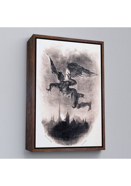Beyaz Çerçeveli Goethe'nin Faust'undan Mephistopheles'in Gökyüzündeki Önsözü Kanvas Tablo fiyatları