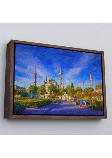 Altın Çerçeveli Sultan Ahmet Camii Yağlıboya Görünüm Kanvas Tablo fırsatları