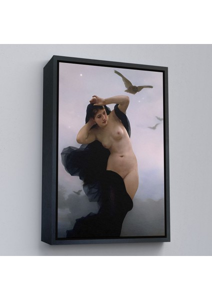 Siyah Çerçeveli William-Adolphe Bouguereau The Night Duvar Tablosu