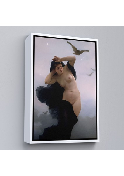 Siyah Çerçeveli William-Adolphe Bouguereau The Night Duvar Tablosu fiyatları