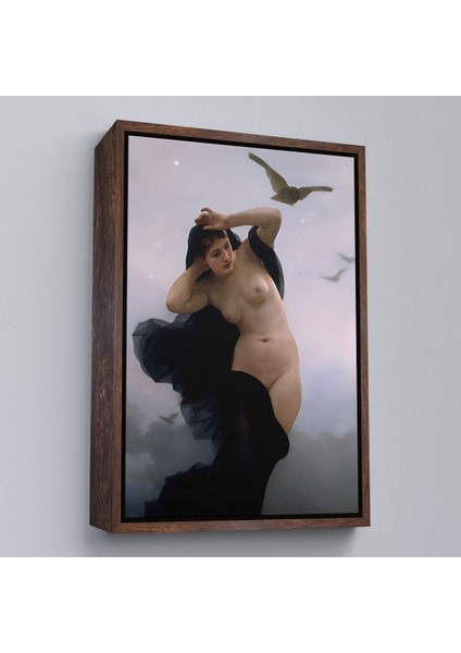 Siyah Çerçeveli William-Adolphe Bouguereau The Night Duvar Tablosu modelleri