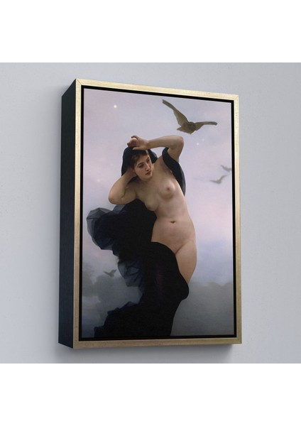 Siyah Çerçeveli William-Adolphe Bouguereau The Night Duvar Tablosu fırsatları