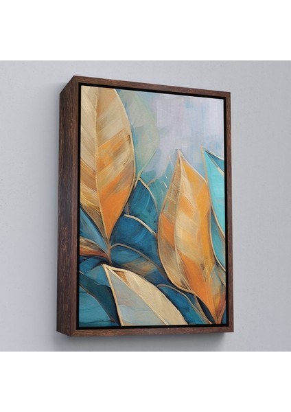 Altın Çerçeveli Renkli Yaprak Tablosu fırsatları