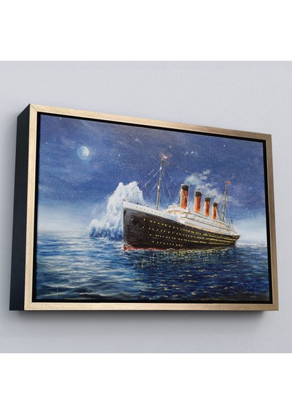 Kahverengi Çerçeveli Titanik Gece Manzarası Duvar Tablosu fiyatları