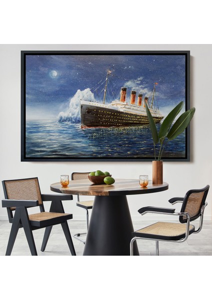Kahverengi Çerçeveli Titanik Gece Manzarası Duvar Tablosu