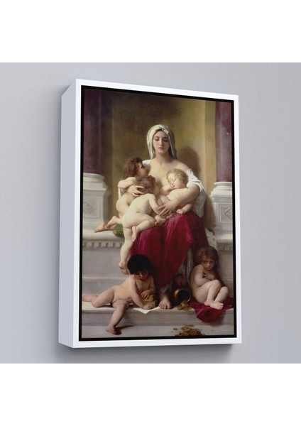 Siyah Çerçeveli Yetiştirme Yurdundaki Kadın ve Çocuklar Duvar Tablosu William-Adolphe Bouguereau fiyatları