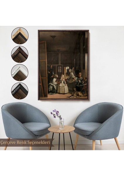 Altın Çerçeveli Las Meninas-Diego Velázquez Klasik Sanat Kanvas Tablo