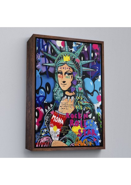 Beyaz Çerçeveli Mona Lisa Grafitti Pop Art Duvar Tablosu fiyatları