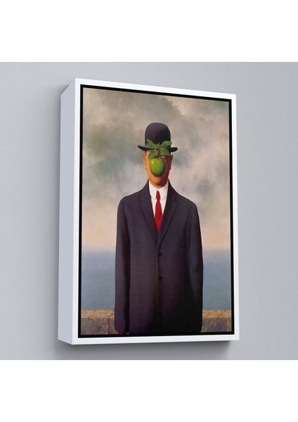 Siyah Çerçeveli Renee Magritte'in Adamın Oğlu Isimli Eseri Kanvas Tablo fiyatları