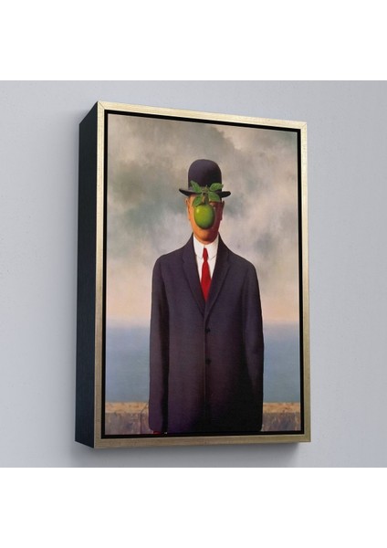Siyah Çerçeveli Renee Magritte'in Adamın Oğlu Isimli Eseri Kanvas Tablo fırsatları