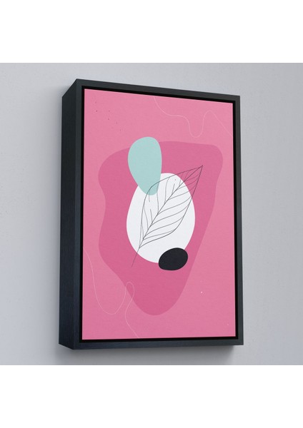 Kahverengi Çerçeveli Renkli Soyut Geometrik Şekiller Tablosu modelleri