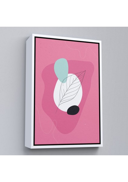 Kahverengi Çerçeveli Renkli Soyut Geometrik Şekiller Tablosu fırsatları