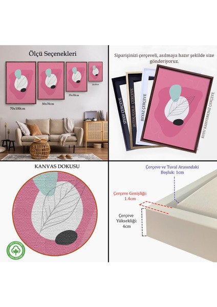 Kahverengi Çerçeveli Renkli Soyut Geometrik Şekiller Tablosu indirimleri