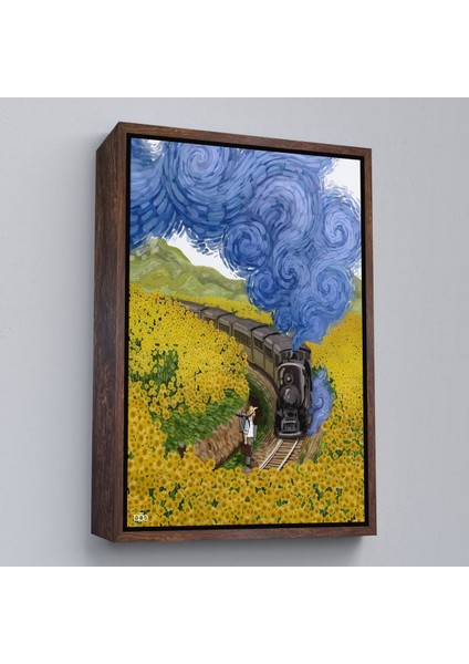 Beyaz Çerçeveli Vincent Van Gogh'un Renkli Tasviri Duvar Tablosu fiyatları