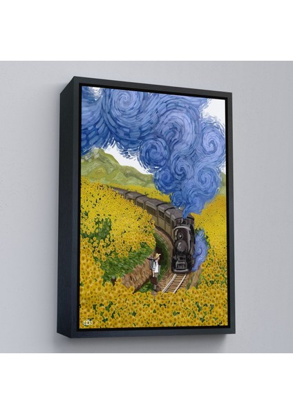 Beyaz Çerçeveli Vincent Van Gogh'un Renkli Tasviri Duvar Tablosu fırsatları