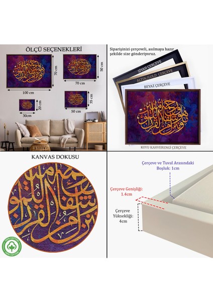 Siyah Çerçeveli Biz Kur'an'dan, Inananlara Şifa ve Rahmet Indiriyoruz, Isra Suresi Duvar Tablosu indirimleri