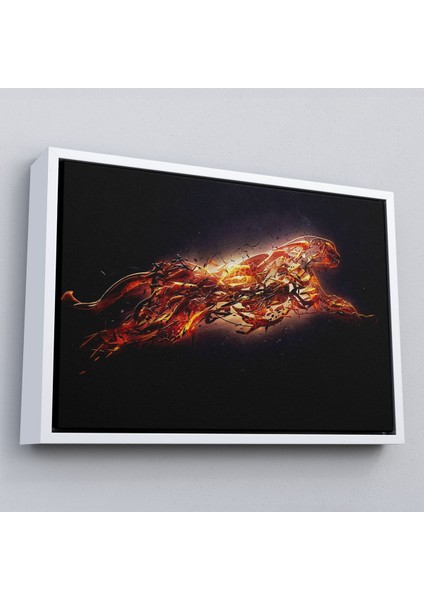 Çerçeveli Altın Renkli Koşan Çita Kanvas Tablo, Hayvan Duvar Sanatı, Büyük Kanvas TABLO-5380 modelleri