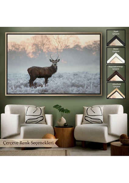 Çerçeveli Geyik Dekoratif Kanvas TABLO-1166