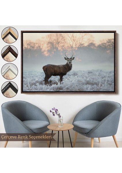 Çerçeveli Geyik Dekoratif Kanvas TABLO-1166