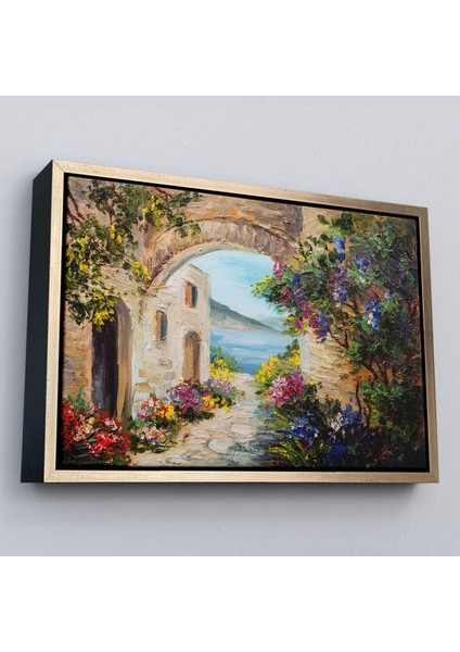 Çerçeveli Yaz Manzarası Yağlıboya Görünüm Dekoratif Kanvas Duvar TABLOSU-3476 modelleri