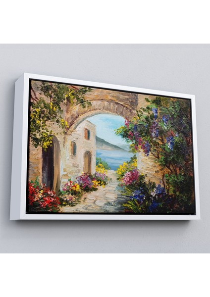 Çerçeveli Yaz Manzarası Yağlıboya Görünüm Dekoratif Kanvas Duvar TABLOSU-3476 fırsatları