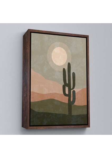 Kahverengi Çerçeveli Çocuk Odası Sevimli Güneş Tablosu