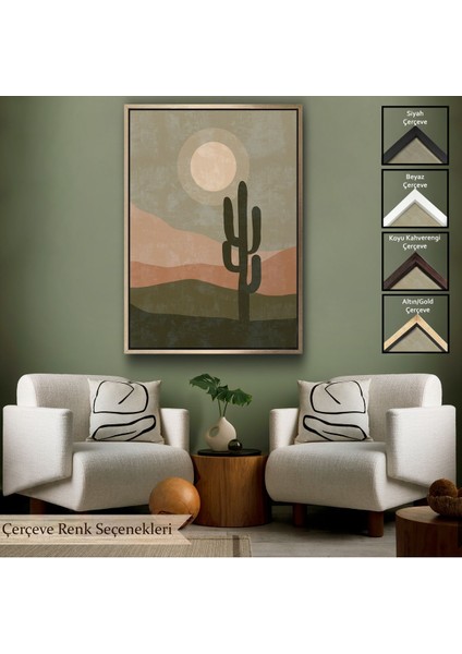 Kahverengi Çerçeveli Çocuk Odası Sevimli Güneş Tablosu