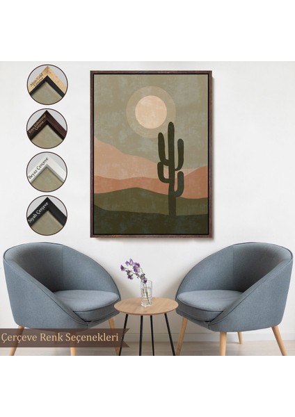 Kahverengi Çerçeveli Çocuk Odası Sevimli Güneş Tablosu