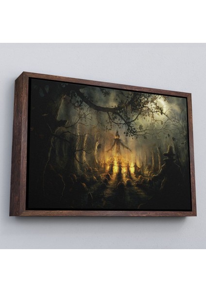 Çerçeveli Cadılar Bayramı Partisi Korkunç Ürkütücü Duvar Dekoru TABLOSU-5194 fiyatları